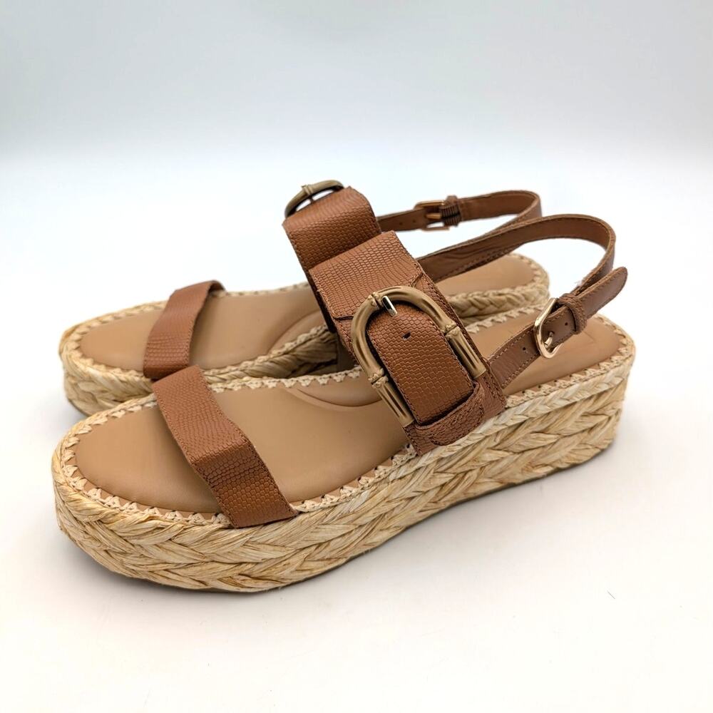 Dolce Vita Chera Platform Slingback Sandals Women's Tan Size US10 EU40.5